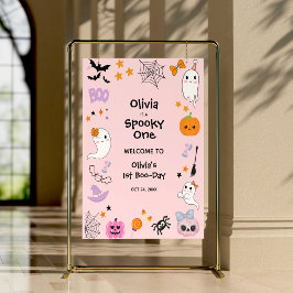 Poster Um primeiro aniversario de Dia das Bruxas Rosa Sap