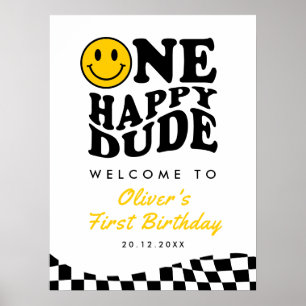 Poster Um primeiro aniversario Feliz Cara Sorria Cara Bem
