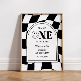 Poster Um primeiro aniversario Feliz do Cara Feliz Bem-vi