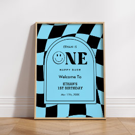 Poster Um primeiro aniversario Feliz do Cara Feliz Bem-vi