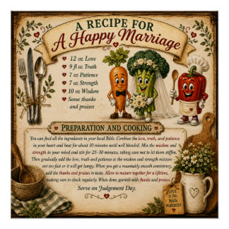 Póster Um Receituário para um Casamento Feliz Poster Cris