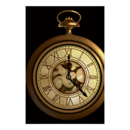 Póster Um relógio steampunk funso