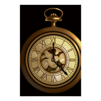 Póster Um relógio steampunk funso