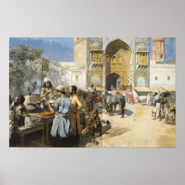 Póster Um Restaurante A Ar Aberto, Lahore (Frente)