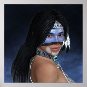 Póster Um retrato azul americano