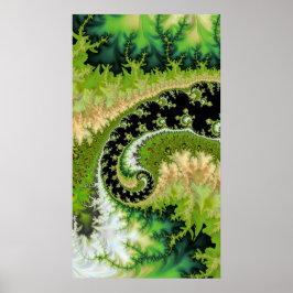 Poster Um rio na paisagem frontal da floresta verde