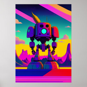 Poster Um robô esqueleto inspirado nos anos 60
