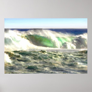 Poster Um rolamento gigante da onda dentro a suportar