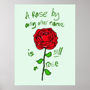 Poster Um rosa por todo o outro nome é ainda um rosa