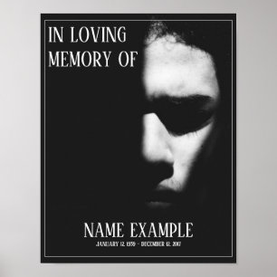 Poster Um rosto adormecido em meia sombra