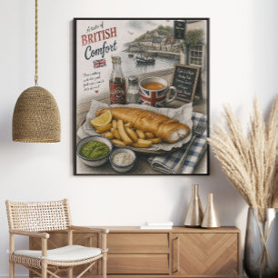 Poster Um Sabor de Conforto Britânico Peixe Tradicional
