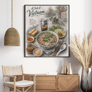 Poster Um Sabor do Vietnã | Pho Vietnamita e Rua