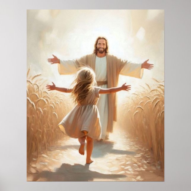 Poster Um Salto de Fé, Arte Cristã, Jesus e Arte Menina (Frente)