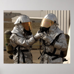 Póster Um sapador-bombeiro iraquiano