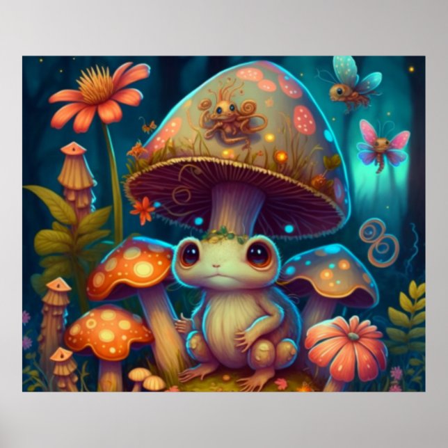 Poster Um sapo de cogumelo mágico (Frente)