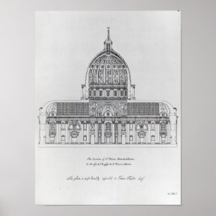 Póster Um secção transversal de St Peter, Roma