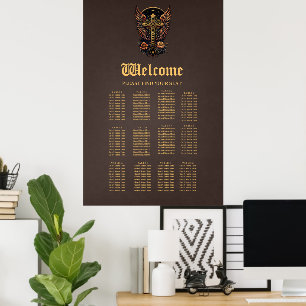 Poster Um símbolo de força: O ornamentado cruza com asas.