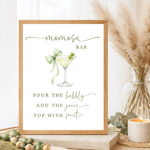 Poster Um Sinal de Barra de Momosa Elegante para Chás de