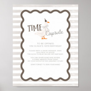 Poster Um Sinal de Cápsula do Tempo de 1º Aniversário do 