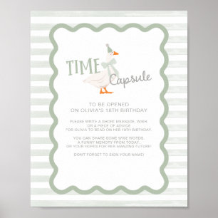 Poster Um Sinal de Cápsula do Tempo de 1º Aniversário do 