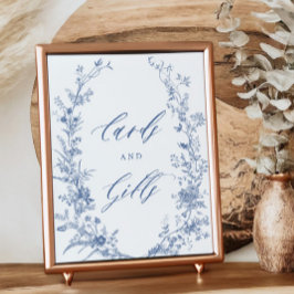 Poster Um sinal de Chá de panela azul de placas e present