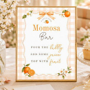 Poster Um Sinal de Festa de Chá de Bebê Momosa Fofa