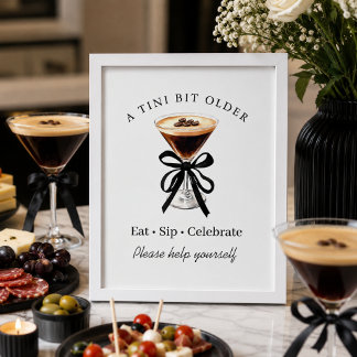 Poster Um Sinal de Mesa de Espresso Martini Um Pouco Mais