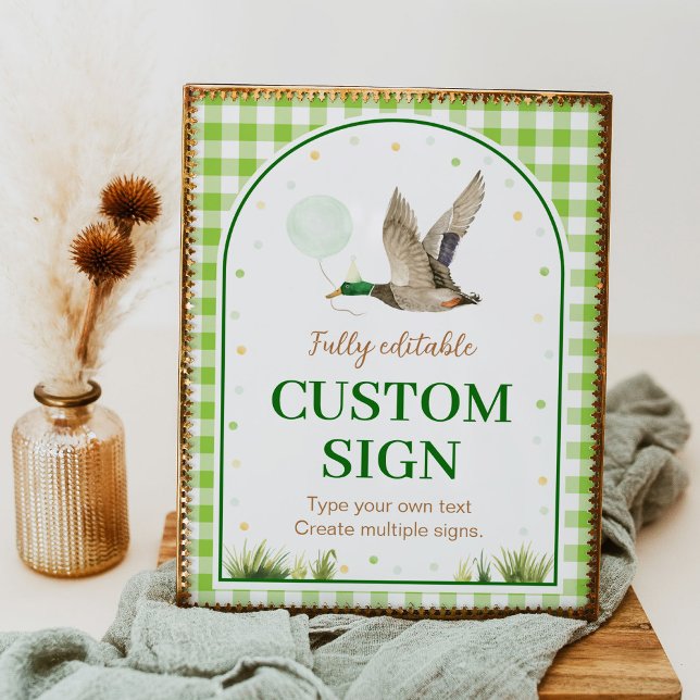 Poster Um Sinal de Mesa de Pato Sortudo (Criador carregado)