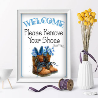Poster Um sinal de Páscoa para remover sapatos