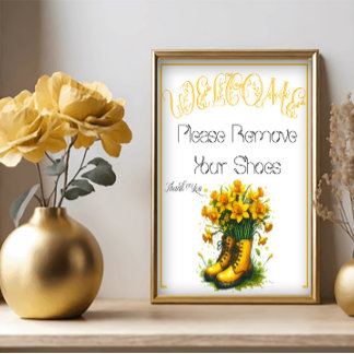 Poster Um Sinal de Primavera para Remover Sapatos