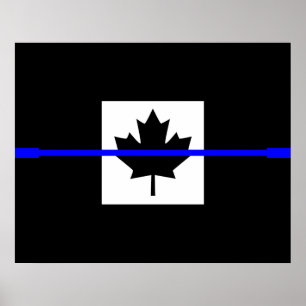 Póster Um sinalizador canadense de linha azul fina