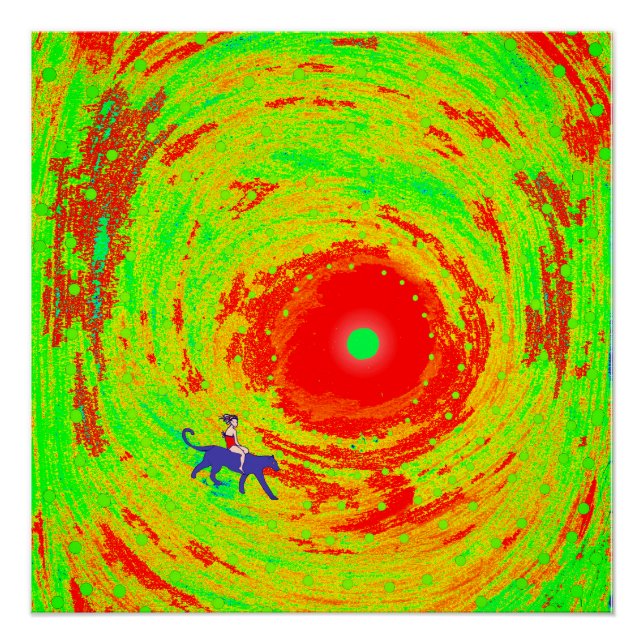 Póster Um sol vermelho e uma menina (Frente)