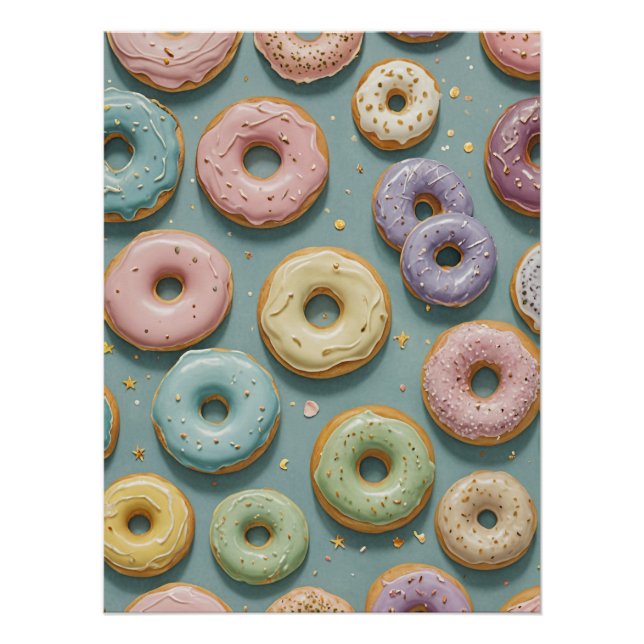 Póster Um Sonho Caprichoso de Donuts Pastel (Frente)