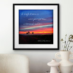 Póster "Um Sonho Solteiro" Cita Foto Laranja E Azul<br><div class="desc">"Um sonho solteiro é mais poderoso que mil realidades." Faça seus sonhos se realizarem no início de cada novo dia. Veja esta poster de fotografia inspiradora de um espantoso nascer do sol de vermelhos brilhantes, laranjas e azuis profundos. Um presente de excelente para um amigo especial! Você pode personalizar facilmente...</div>
