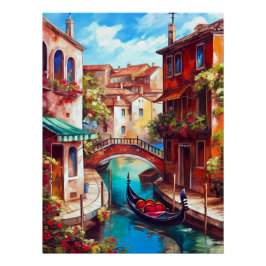 Póster Um Sonho Veneziano Gondola no Grande Canal