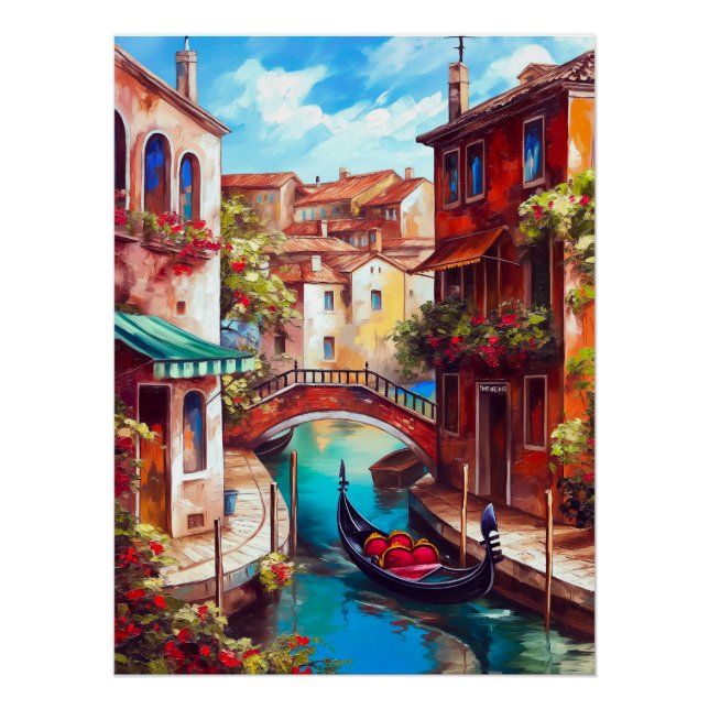Póster Um Sonho Veneziano Gondola no Grande Canal (Frente)