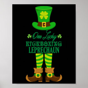 Poster Um Sorteudo Kickboxing Leprechaun Engraçado St. Pa