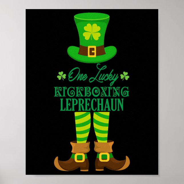 Poster Um Sorteudo Kickboxing Leprechaun Engraçado St. Pa (Frente)