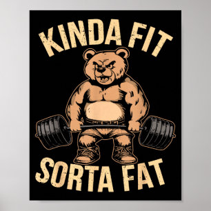 Poster Um Tanto em Forma Meio Gordo - Urso Engraçado Leva