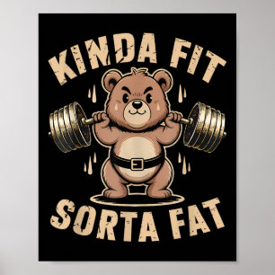 Poster Um Tanto em Forma Meio Gordo - Urso Engraçado Leva
