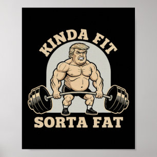 Poster Um Tanto em Forma Um Pouco Gordo Caminhada Engraça