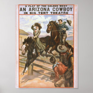 Póster Um teatro retro do vaqueiro da arizona