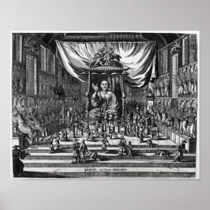 Póster Um templo budista, uma ilustração