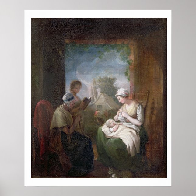 Poster Um tempo silencioso, c.1810 (óleo na canvas) (Frente)