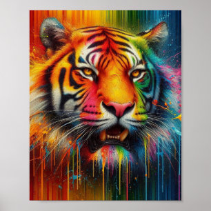 Poster Um Tigre Colorido