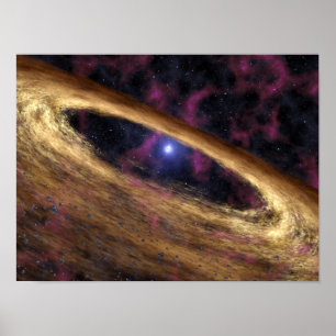 Póster Um tipo de estrela inoperante chamou um pulsar