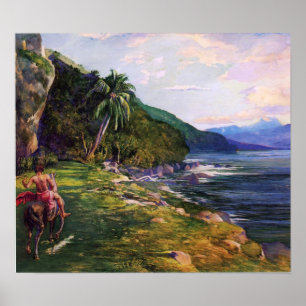Póster "Um trajeto de freio no La Farge de Tahiti" - John