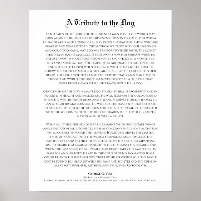 Poster Um tributo ao cão, o melhor amigo do homem (Frente)