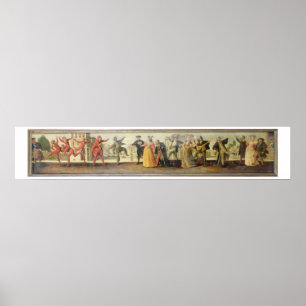 Poster Um trupe de Commedia Dell'Arte antes de um