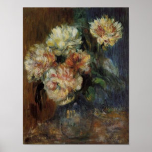 Póster Um vaso de Renoir das peônias